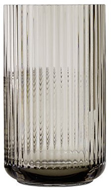 Lyngby Porcelæn Vase H31 cm Lyngby aus mundgeblasenem Glas zeitlos, grau