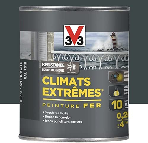 Peinture Fer Climats Extrêmes Brillant Anthracite 0,25 L