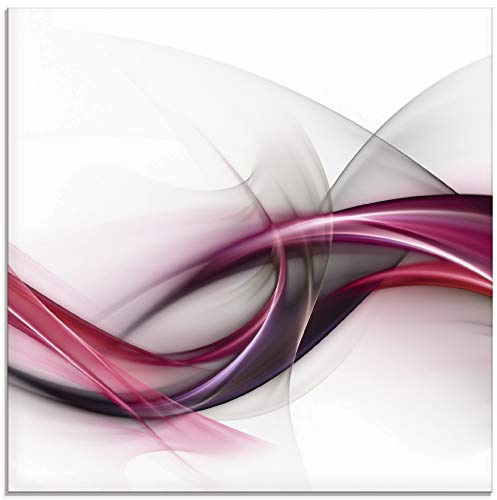 ARTland Wanddeko Glasbilder Wandbild Glas Bild einteilig 40x40 cm Quadratisch Moderne Kunst Abstrakt Design Modern Rauch Welle S8UL