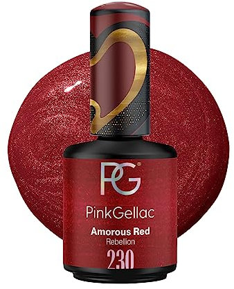 Pink Gellac UV Gel Nagellack - 230 Amorous Red 15 ml - Lang Anhaltend Shellac Nagellack Rot - Gel UV für 14 Tage Nägel in Salonqualität - Made in Holland