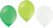 Ballonheld 50 Luftballons 3 Farben apfelgrün, grün, weiß Qualitätsballons 27 cm Ø (Standardgröße B85)