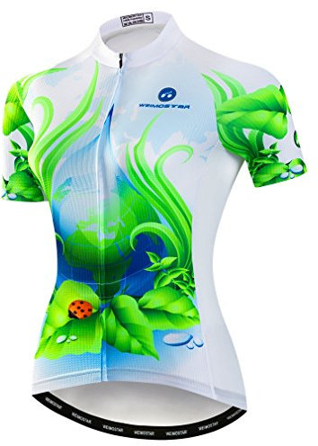 Mountainbike-Jersey-Shirts der Radfahren Jersey-Frauen Kurze Hülse Straße Fahrrad-Kleidung Pro-Team MTB übersteigt Sommer-Kleidung Grün Weiß Größe XXL