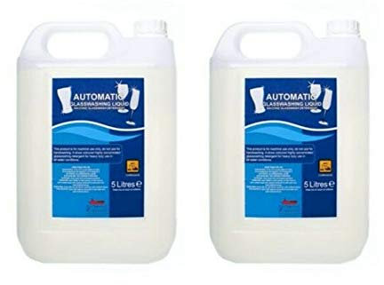 We Can Source It Ltd - 5L Automatic Glasswash Machine Liquid Cleaner – Non-Foaming, Streak-Free Professional Detergent for Bars, Restaurants & Cafés Glassware – Sparkling Finish – Pack of 2