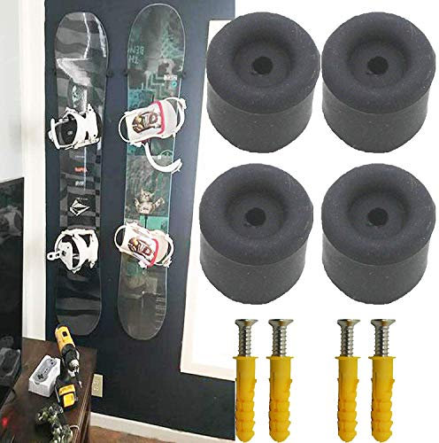 Pmsanzay Minimalistisches Snowboard-Display | 2 Snowboard-Halterung | Schwarz | Metall | Wandmontage | Garage & Zuhause