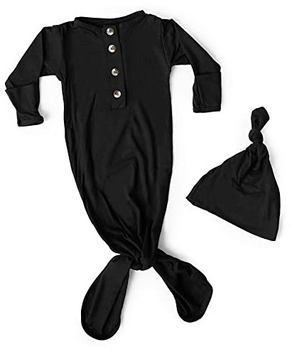 Stroller Society Baby-Mädchen Henley Nachthemd, Schwarz, 0-3 Monate