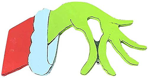 Bprtcra Ornamento di Natale Personalizzato, Christmas Thief Hand Cut out Christmas Thief Grinch Hand, Decorazioni Natalizie Albero di Natale Appeso Ornamento, Mano Sinistr (Mano Sinistra)