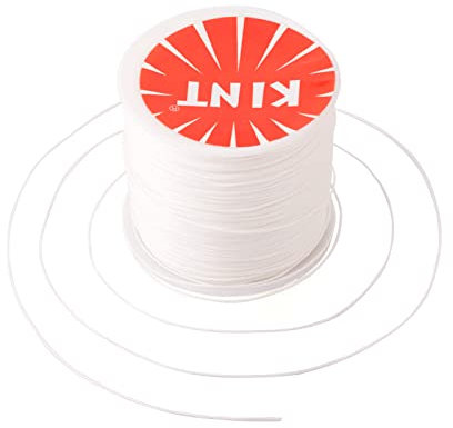 Cheriswelry Cordoncino rotondo in poliestere cerato da 0,5 mm, filo per pelle, 100 metri, per perline con rocchetto, per gioielli fai da te, macramè, bianco