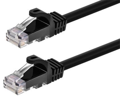 Monoprice Cat6 3ft Black 12-Pk Patch Cable UTP 24AWG 550MHz Pure Bare Copper Snagless RJ45 Flexboot Series Ethernet Cable