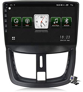 Buladala Android 9.1 9 Pantalla Táctil Completa Reproductor Multimedia para Peugeot 207 2006-2015 Soporte GPS Navigation/FM RDS Stereo Radio/BT Hands-Free Calls/Control del Volante,7731