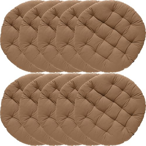 REDBEST Stuhlkissen, Stuhlauflage, Sitzkissen Uni 10er-Pack braun, Größe rund: 37 cm Ø - gesteppt, mit glatten, strapazierstarkem Gewebe (weitere Farben)