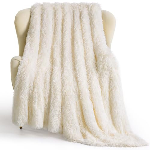 KANKAEU Flauschige Kuscheldecke, Wendbare Flauschige Decke für Komfort, Kuscheldecke Weiß 160×200 cm, Pflegeleicht, Ideal als Winterdecke oder Geschenk, Fleecedecke, Sofadecke und Tagesdecke