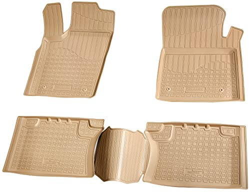Recambo 3D Gummi Fußmatten kompatibel für Jeep Grand Cherokee | WK2 | ab 2010> | Auto Gummimatten | Passgenau | mit Rand | beige