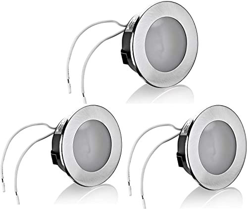 LC-Light 3er Set Möbelleuchte Unterbauleuchte Einbauleuchte Küchenleuchte Einbauspot flach geeignet für 12V G4 LED/Halogen Leuchtmittel