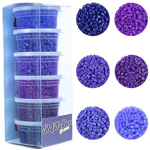La Manuli Nachfüllset Bügelperlen in 6 Farbtönen Farbe Violett 3000 Perlen