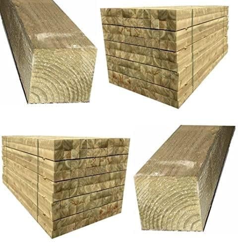 Pressure-Treated Square wooden post Gate or Fence posts garden timber wood 3m x 100mm x 100mm, Timber Fencing Post 4 x 4 fence posts, 10ft (300cm) Wooden Post
