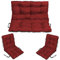 SuperKissen24. Sitzkissen Bankkissen Bankauflage - 180x50 cm und Rückenlehne 180x60 cm mit 2er 48x96 cm Stuhlkissen Set - Outdoor und Indoor - Bordeaux