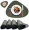 Platzsets Platzdeckchen Abwaschbar Rund,Tischsets rutschfest,Teller Untersetzer Rund,Tischset Lederoptik,Doppelseitigen Platzset und Untersetzer Teller 4er Set Oval(Grün&Blau)