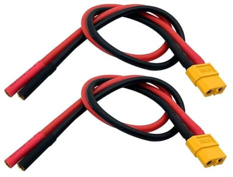 XT60 Buchse auf 4 mm Banana Bullet Female Connector Adapterkabel 12 AWG 30 cm für iSDT Ladegerät, 2 Stück