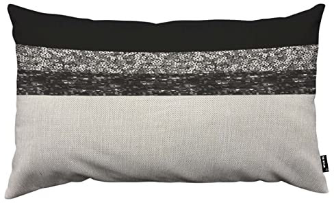 TKS MITLAN Glänzende Textur-Kissenbezüge, 30,5 x 50,8 cm, silberfarbene und schwarze Pailletten, dekorativer Kissenbezug für Zuhause, Sofa, Couch, Dekoration