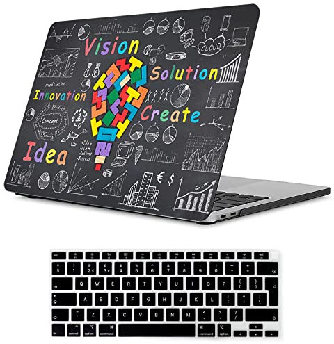 Fancity Compatible with MacBook Air 13.6 inch Case 2022 2024 2025 Release M4 A3240 M3 A3113 M2 A2681 with Touch ID, Rubberized Hard Shell Protective Case & Keyboard Cover for Mac Air 13.6, Idea