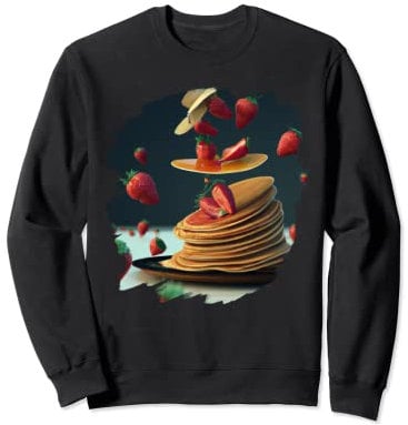 Lindas fresas divertidas bailando en panqueques fresa Sudadera