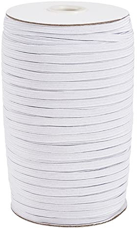Bestewelry 5mm White Elastic Cord Wig Elastic Band Braided Elastic Ribbon with Spool for Headbands Clothes Sewing Craft Making