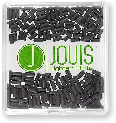 Jouis Lighter Flints - Universal Replacement Lighter Flints Compatible with most Lighters (200x, Black)