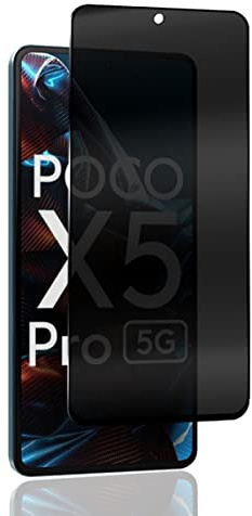 Yiunssy Protector de pantalla Privacidad para Xiaomi Poco X5 Pro Cristal Templado, Cobertura Completa/Dureza 9H,Anti Espía Privacy Vidrio Templado para Xiaomi Poco X5 Pro