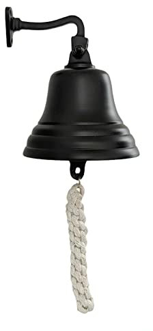 Assorted Collections Accesorios de Barra para el hogar, Pub, Campanilla de Mano, decoración náutica, Campana Negra única con Sonidos Fuertes y nítidos, Ideal para Navidad, recepción, Pubs, 5 Pulgadas