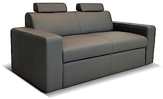 Quattro Meble Graues Echtleder Sofa Antalya I 2z FS 180cm mit Schlaffunktion und Kopfstützen Ledersofa Echt Leder Couch große Farbauswahl !!!