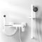 XJTNLB Miscelatore Termostatico Doccia Rubinetto per Vasca a Cascata 3 Modalità Miscelatore Doccia con Deviatore con Asta Doccia Saliscendi, Bianco