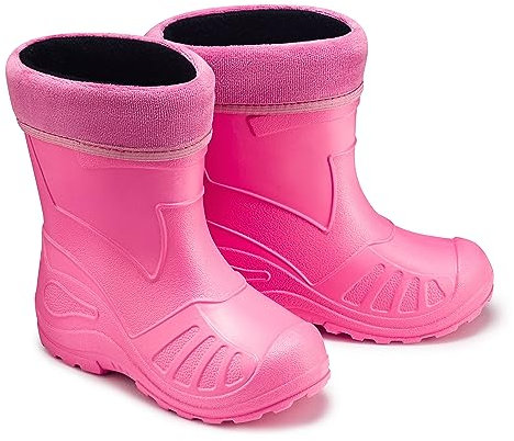 ESTRO Stivali da Pioggia Bambino - Stivali di Gomma Bambino Stivaletti Pioggia Bambino Stivaletti Gomma Bambina Stivali Bambino Pioggia con Fodera K050 (35 EU, K050 Rosa)