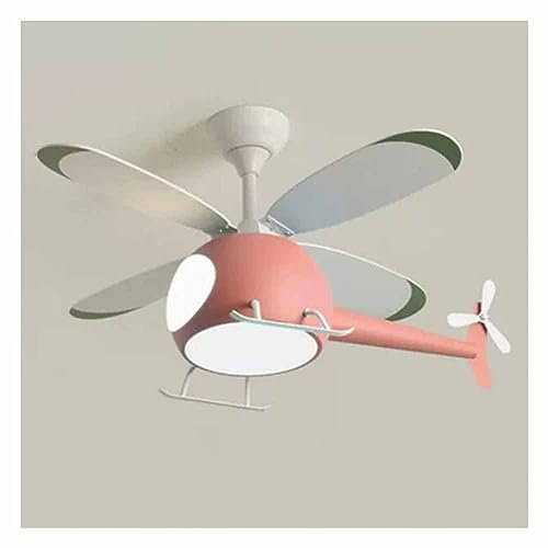 fUfIzU Ventilador De Techo De Helicóptero con Luces para La Habitación De Los Niños, Araña LED De 38.6 + Ventilador Ventilador De Techo De Avión De Niño Y Niña Lámpara Colgante Decorativa,Rosado