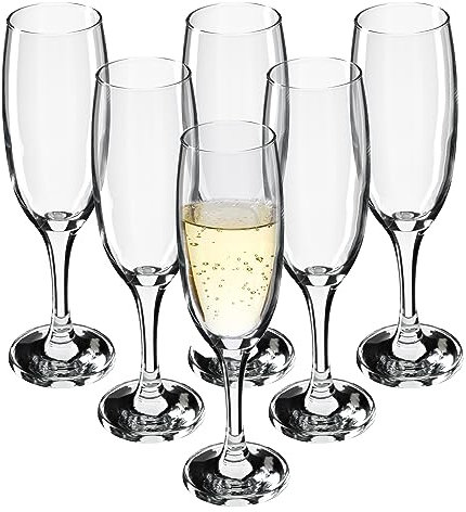 KADAX Verres à vin, verres à vin, passent au lave-vaisselle, verres élégants pour vin rouge et blanc, verres à vin de style long, verres à pied à servir (6 x 220 ml, pour champagne)