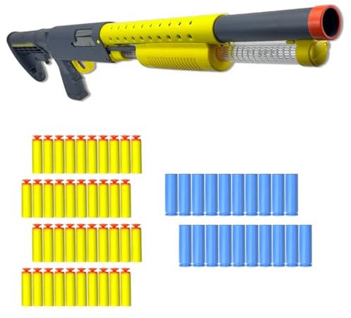AGM MASTECH Spielzeugpistolenmodell Schaumstoffblaster Soft Bullet Shotgun, Design mit auswerfender leerer Hülse, Perfekt für drinnen und draußen.Mit 20 Hülsen, 40 weichen Schaumpfeilen.