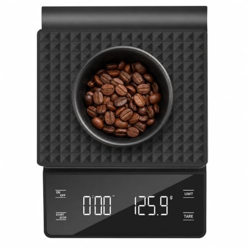 NKOVE Digital Coffee Scale with Timer 3kg/0.1g High Precision Espresso Scale Tare Function for Pour Over Maker Brew