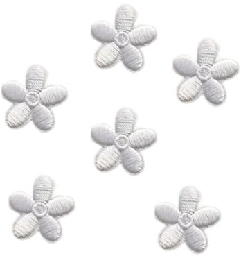 Wambere 30 Stück Blumen Applikationen,Patches zum Aufbügeln,Aufnäher Flicken zum Aufbügeln,Gestickter Blumenaufnäher,Bügelbild Aufbügelflicken,für DIY Kunsthandwerk Kleidungsdekoration,Weiß