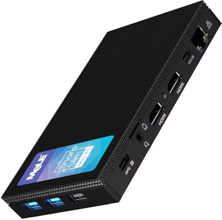 MeLE Quieter4C Mini PC sin Ventilador Windows 11 Pro 8GB DDR4 256GB ROM Micro PC Alder Lake N100(hasta 3.4GHz) PC de Factor de Forma pequeño USB-C HDMI 4K@60 Triple Pantalla Ordenadores de sobremesa