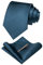JEMYGINS Ensemble de cravates et mouchoir de poche de mariage pour homme - Couleur unie, Bleu acier 2, M