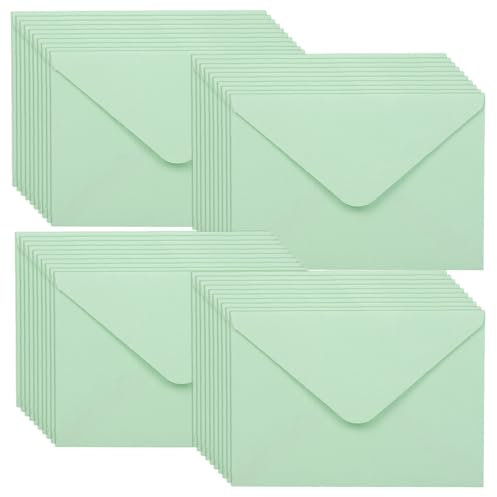 WYAN Mini umschläge-40 Stück 15,5 * 10,5cm Hellgrün Kraftpapier Umschläge,Klassischer Umschlag spiegeln,für Geschenkkarte Hochzeit,Geburtstag Party Supplies(Karten ausschließen)
