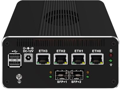 MOGINSOK Micro Firewall Appliance 10GbE Mini PC with SFP+, Intel Alder Lake N100 (4C/4T) Barebone NO RAM NO SSD 4xIntel I226-V 2.5GbE 2*Intel 82599ES 10GbE Firewall LTE Router Support AES-NI