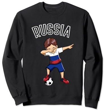 Dabbing Fußball Junge mit Russland Trikot Russia Kinder Sweatshirt