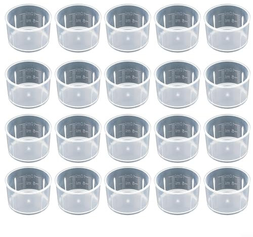 20 misurini in plastica trasparente, per miscelare liquidi e secchi, riutilizzabili, utensili da cucina, 10/20/30 ml (10 ml)