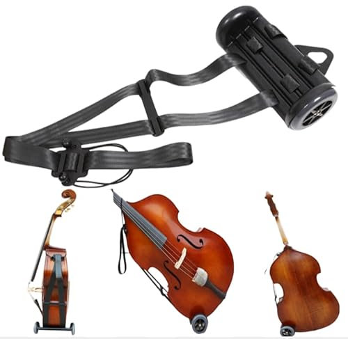 YoungMonic Kontrabasswagen, Bassrad, alternativer Transport, Trage-Saite, Bass-Wagen (schwarz)