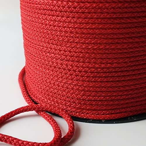 5mm Cord Drawstring Rope Polypropylene Strong String Craft Lacing Braided DIY (Red, 5 meters / 16 ft)