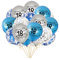 Luftballon 18. Geburtstag, 21 Stück Blau Silber Ballons 18 Jahre Geburtstagsdeko Happy Birthday Deko Latex Konfetti Ballon für Mädchen Jungen 18. Jubiläum Geburtstag Party Dekoration 12Zoll