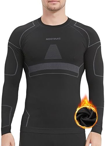 NOOYME Thermo Unterhemd Herren Elastisch Funktionsunterwäsche Warm Thermoshirt Skiunterwäsche Atmungsaktiv Flexibel Thermounterhemd