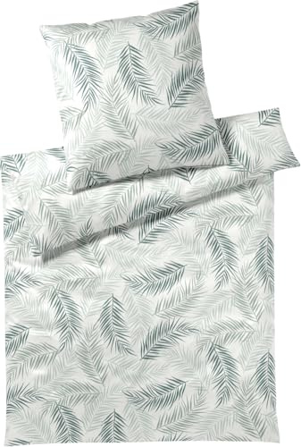 elegante Bambus-Baumwoll-Satin-Bettwäsche-Garnitur Palm Farbe Salbei-Grün Größe 135x200+80x80