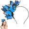 Schmetterling Haarreif, Schmetterling Kopfschmuck, Schmetterlings-Fascinator Stirnbänder, Schmetterling Haarschmuck, für Schmetterlings-Cosplay, Braut Schmetterling Stirnband (Blau, 4)
