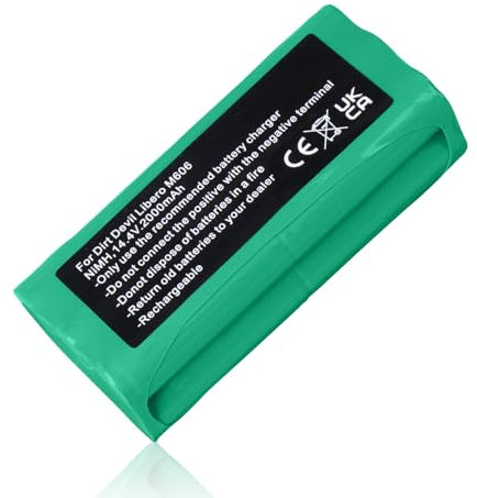 14.4 V,2000 mAh Ni-Mh Batterie Compatible avec Dirt Devil Libero M606 Libero M606-1, Libero M606-2, Libero M606-3, Libero M606-4, Libero M607, M612 Aspirateur Domestique